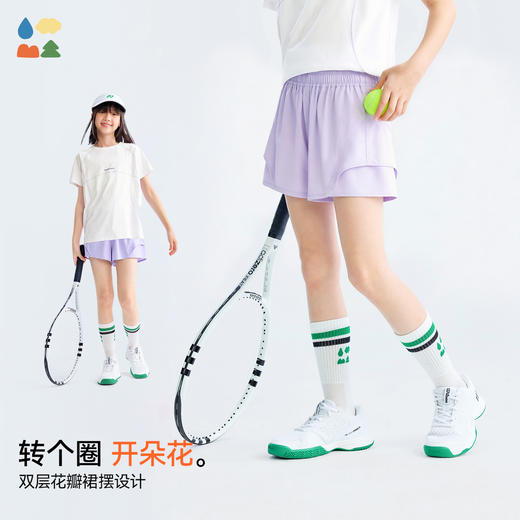 【女童花瓣一体短裤裙】森林棠26夏款高弹速干女生休闲运动短裤42562299 商品图3