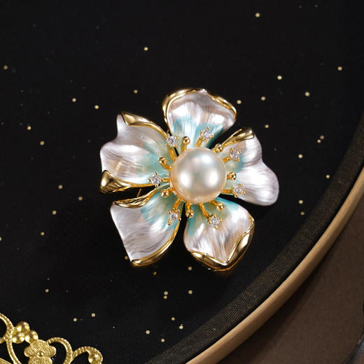 子佩集【芳菲蕴祉】珍珠惜王妃胸针【XXXZ276】镀金五瓣花2602 商品图0