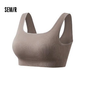 森马文胸女运动风健身背心式内衣可外穿带胸垫美背纯色内搭宽肩带