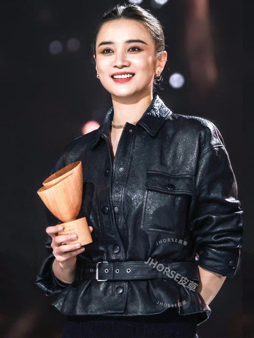 宋佳同款真皮皮衣腰带收腰绵羊皮夹克外套 商品图1