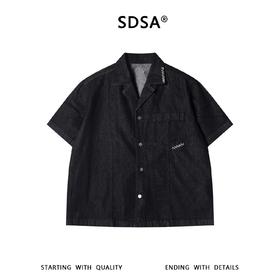 SDSA男装2026新款高贵轻奢小众设计缝线翻领短袖衬衫百搭时尚上衣