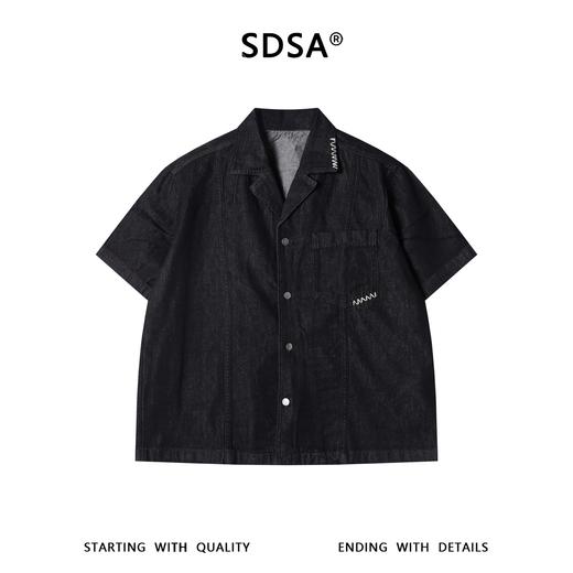 SDSA男装2026新款高贵轻奢小众设计缝线翻领短袖衬衫百搭时尚上衣 商品图0