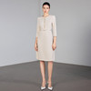 IWY/米色七分袖连衣裙女收腰显瘦职业裙装通勤干练美容院工作服25Q867 商品缩略图0