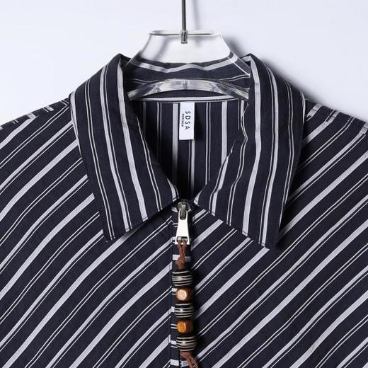 SDSA男装2026新款高贵轻奢简约撞色斜纹半拉链翻领短袖T恤百搭潮 商品图1