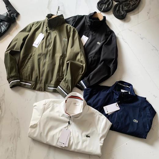 F033124春季新款度假风条纹撞色拼接细腻柔滑拉链长袖夹克外套 商品图0