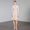 IWY/米色七分袖连衣裙女收腰显瘦职业裙装通勤干练美容院工作服25Q867 商品缩略图2