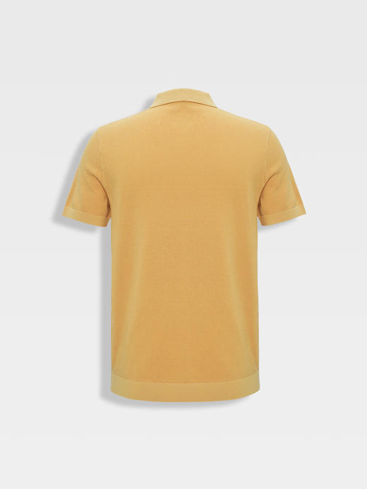 callisto黄色长绒棉中空大珠地弹力T恤 商品图1