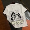 F033105夏季新款街头元素时尚百搭休闲达摩面孔与涂鸦印花T恤 商品缩略图1