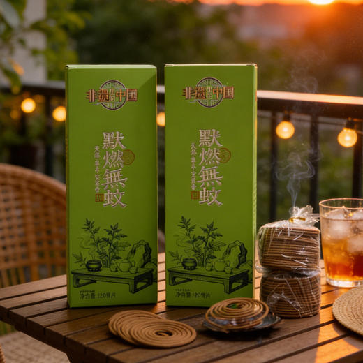【超值2盒装 送莲花插1个】非遗里的中国 默燃無蚊线香 天然艾草香 120片/盒*2盒 商品图7