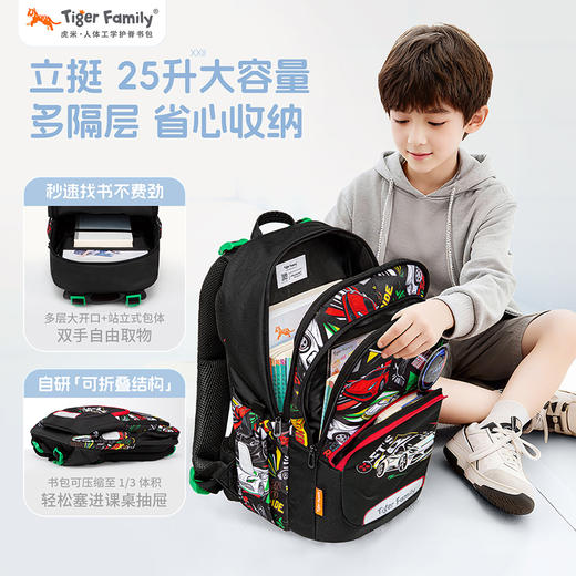 【新品】tigerfamily虎米儿童书包小学生女男孩减负护脊双肩包升级杰乐 商品图5