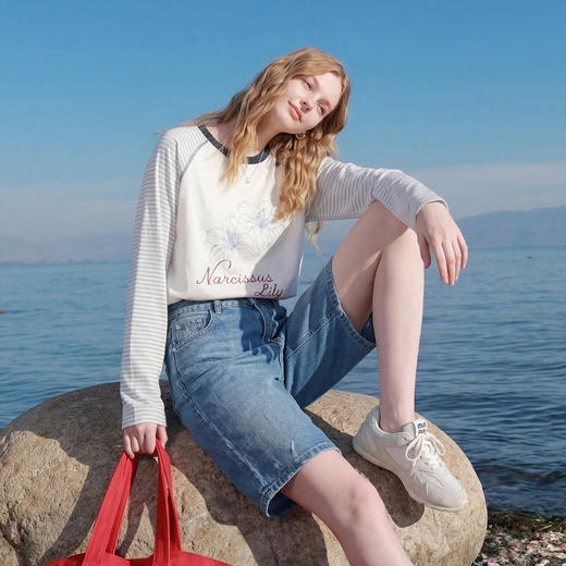 三彩2026夏季新款休闲牛仔裤直筒中裤显瘦宽松复古M 商品图3