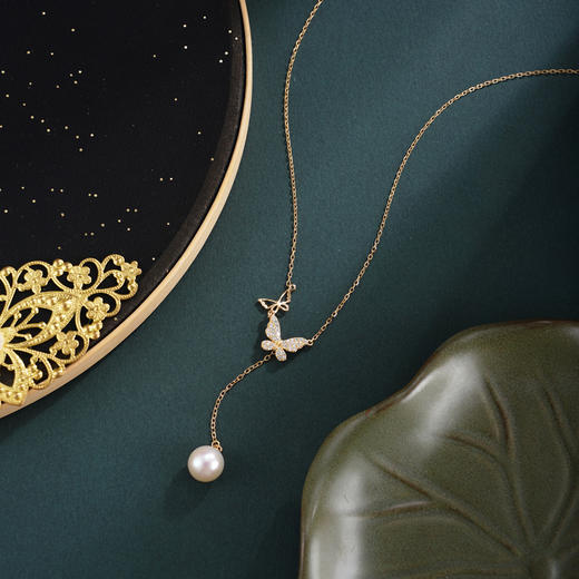 子佩集【浮光蝶梦】银S925珍珠惜王妃套链项链【YL0130】双色蝴蝶2602 商品图1