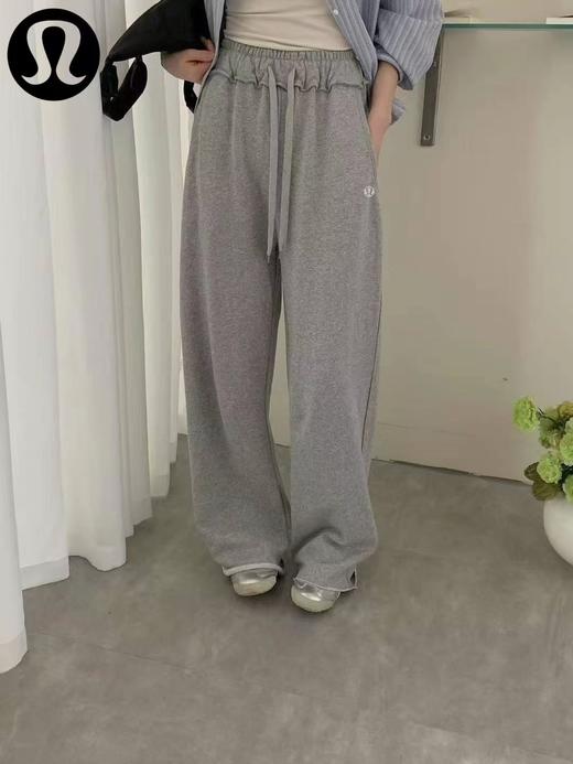 F033157春季新款透气休闲水洗毛圈宽松直筒拖地阔腿裤长裤 商品图6