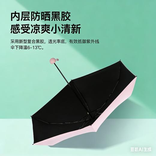 【可以放口袋里的遮阳伞】五折全遮光防晒胶囊伞 UPF50+ 阻隔99.5%的紫外线 黑胶隔热防晒 收缩仅手掌大小 收纳方便 赠胶囊盒 商品图2