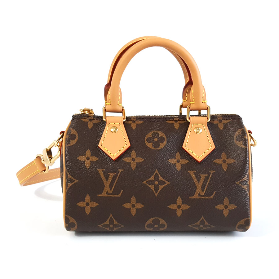 【闲置未使用】LV路易威登M81085老花可调节肩带speedy nano单肩斜挎包女士300326AK20