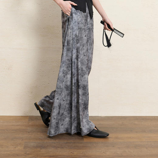 三彩【柳暗花明】2026夏季新款新中式改良宋裤长裤宽松阔腿裤C 商品图1