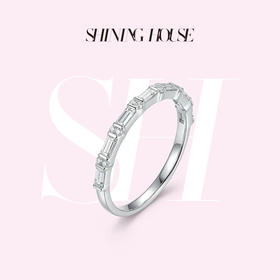 ShiningHouse[培育] 18k金钻石戒指 排钻戒指人工真钻人造钻石K金戒指设计感简约钻石戒指悦己送礼臻选【此商品不支持7天无理由退货退款】预计3日发货