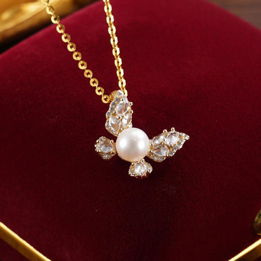 子佩集【蝴蝶予你】银S925珍珠惜王妃吊坠【P2828】双色蝴蝶(不含链)2602 商品图1