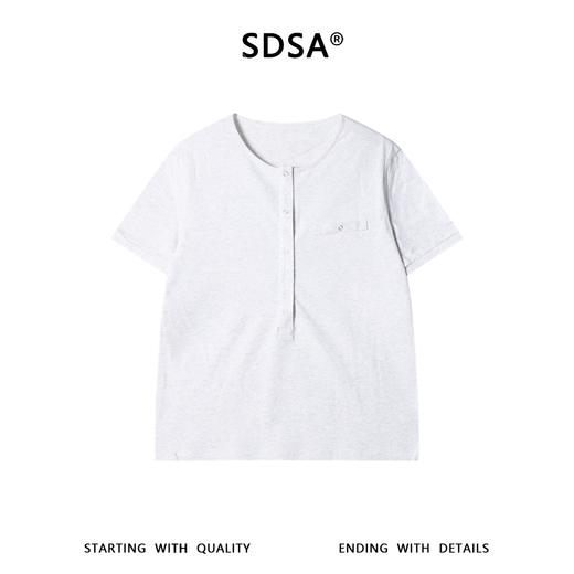 SDSA男装2026新款高贵轻奢简约慵懒风半纽扣短袖T恤百搭时尚上衣 商品图0