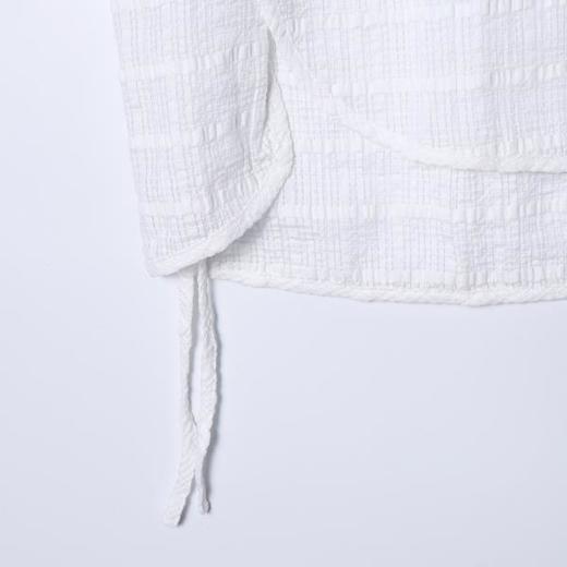 SDSA男装2026新款高贵轻奢提花条纹肌理侧摆抽绳短袖衬衫百搭时尚 商品图3