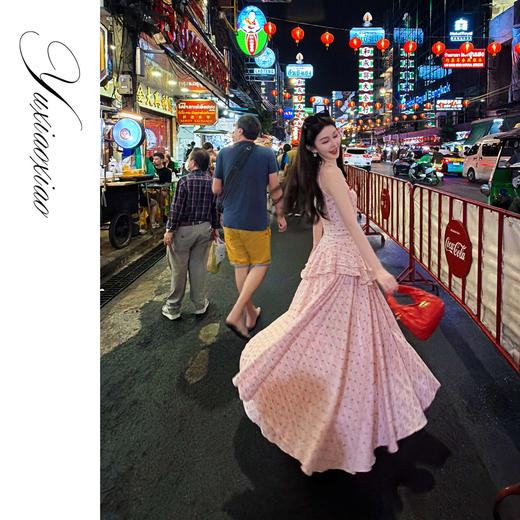 余潇潇【星之所向】高级感100棉五角星撞色无袖上衣&不规则长半裙 商品图4