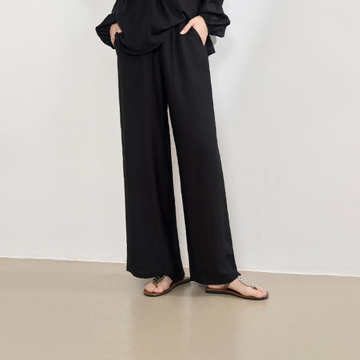 【肌理感褶皱面料】随性轻薄山本裤女春季宽松阔腿裤LXD50271 商品图4