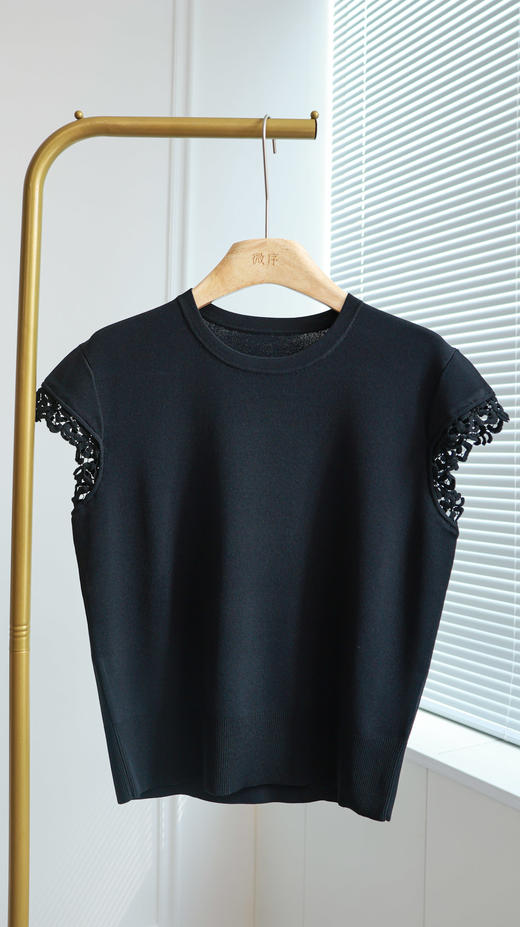 暮色蕾网|美貌小心机花边T恤 商品图1