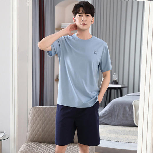 睡衣男士夏季莫代尔短袖短裤薄款青年家居服可外穿休闲夏天套装   JL-DRYA2647 商品图3