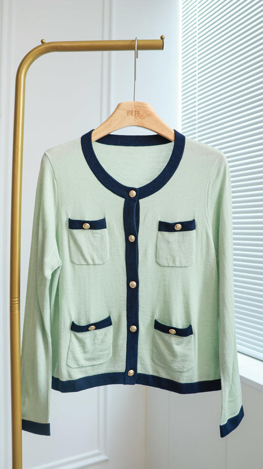 香氛恋人|小香拼色羊毛开衫 商品图1