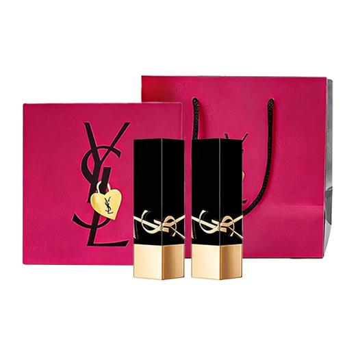 【送礼袋】YSL圣罗兰浮雕黑金方管口红3g*2支正装两件套礼盒 （#10+#1971） 香港直邮 商品图12