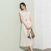 三彩2026夏季新款休闲连衣裙翻领短袖收腰A字裙长裙简约气质S 商品缩略图1
