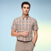 【纯棉舒适】德鲨卡其色短袖衬衫男2026夏款休闲格子上衣打底衬衣 商品缩略图1