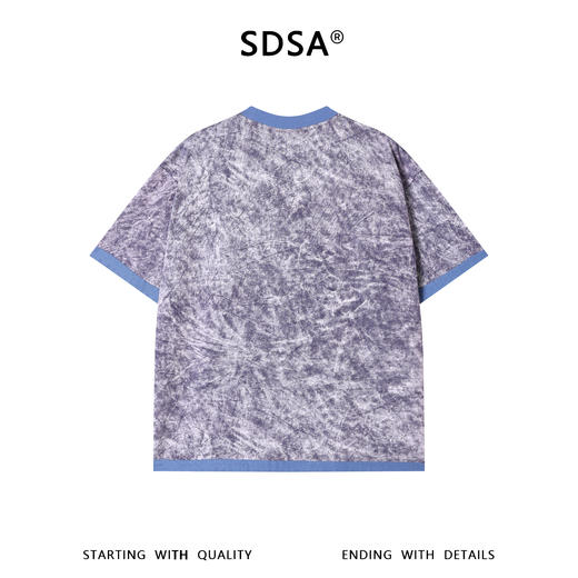 SDSA男装2026新款高贵轻奢潮牌扎染撞色圆领短袖T恤百搭宽松上衣 商品图4