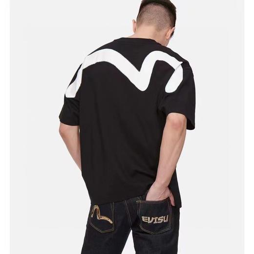 F033103春夏新款福神抽烟达摩佛头拼接图案百搭大M圆领短袖T恤 商品图8