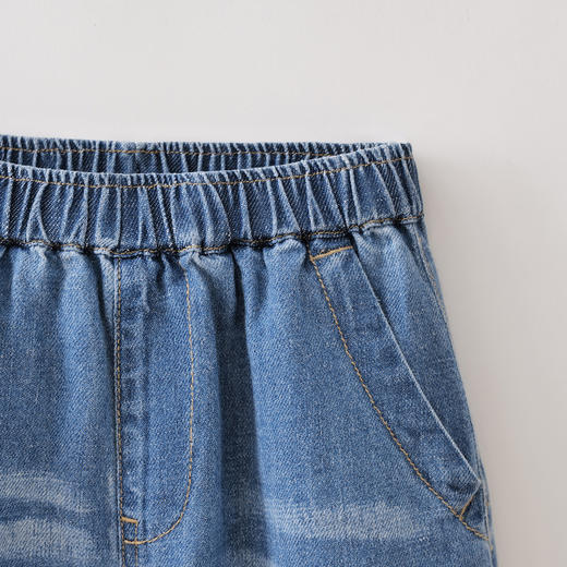 马克珍妮时髦有型男童汉麻七分牛仔裤2026年夏装新款560375 商品图4