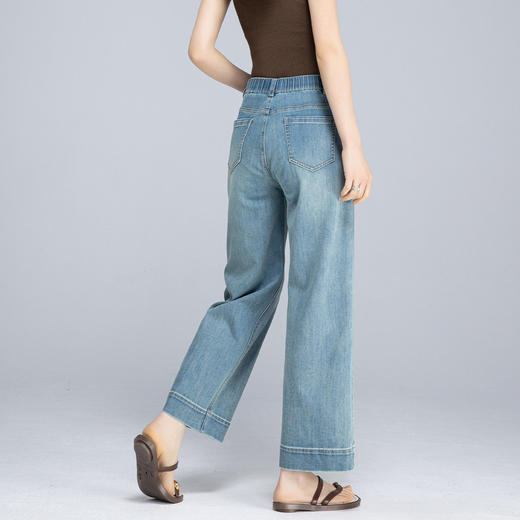 「高货xg」全新升级【铂金会员192/天猫259/差价67】(05740)洛诗琳气质百搭白色阔腿裤2026春季小个子高腰休闲九分裤 商品图3