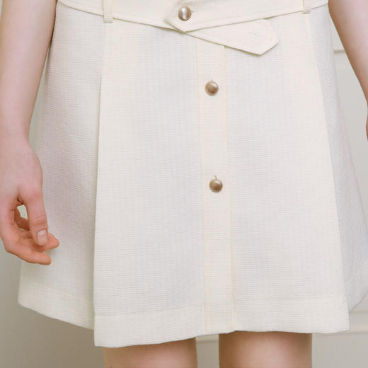 【商场同款】诗凡黎米色针梭拼连衣裙2025夏新款中长裙3G4190111 商品图4