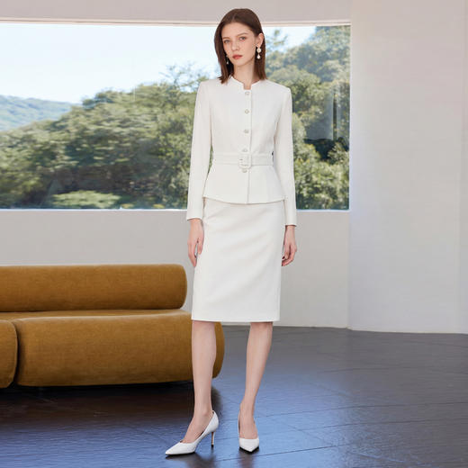 IWY/商务风白色西装套裙女春季收腰显瘦职业装气质正式场合套装WCS507 商品图0