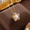 子佩集【璀璨香凝】银S925珍珠惜王妃套链项链【P2472】镀金五瓣花2602 商品缩略图0