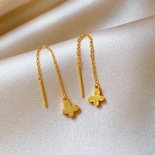 雀说 金色碎碎冰蝴蝶耳环女小众设计感气质耳环EH2419 商品图3