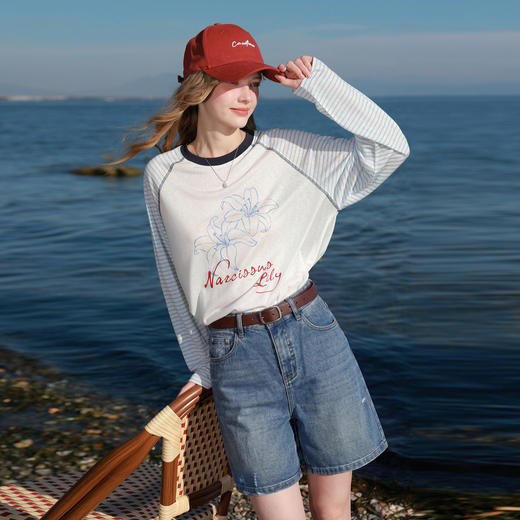 三彩2026夏季新款休闲牛仔裤直筒中裤显瘦宽松复古M 商品图1