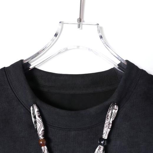 SDSA男装2026新款轻奢小众设计扎染领系带装饰圆领短袖T恤百搭 商品图2