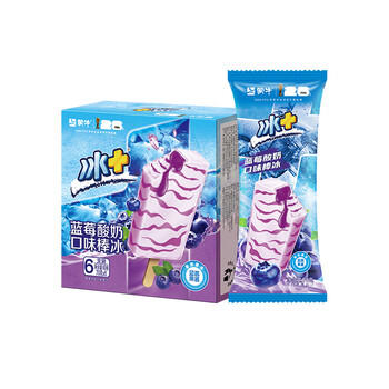 蒙牛冰+蓝莓酸奶口味棒冰70g*6支 雪糕冰淇淋冰棍奶糕（家庭装） 商品图0