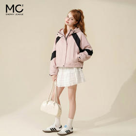 连帽冲锋衣工装风韩版拼色外套J3241638