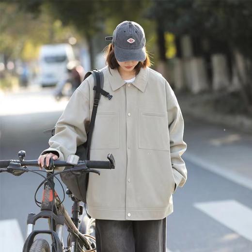 F033196春季新款舒适休闲亲肤舒适老干部风翻领夹克外套 商品图3
