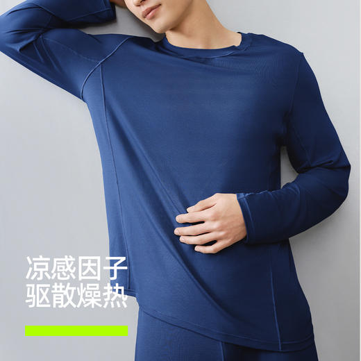 【新品上新】有棵树莫代尔森睡衣深色负离子情侣长袖家居服套装-P1191 商品图4