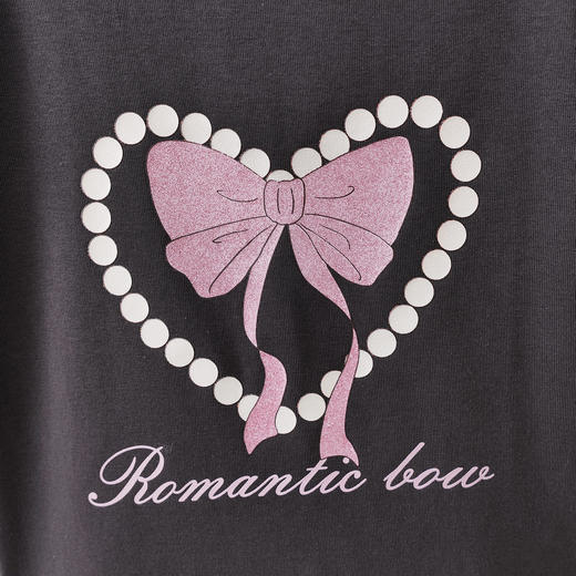 马克珍妮爱心蝴蝶结女童柔弹罗纹T2026年夏装新款560576 商品图3