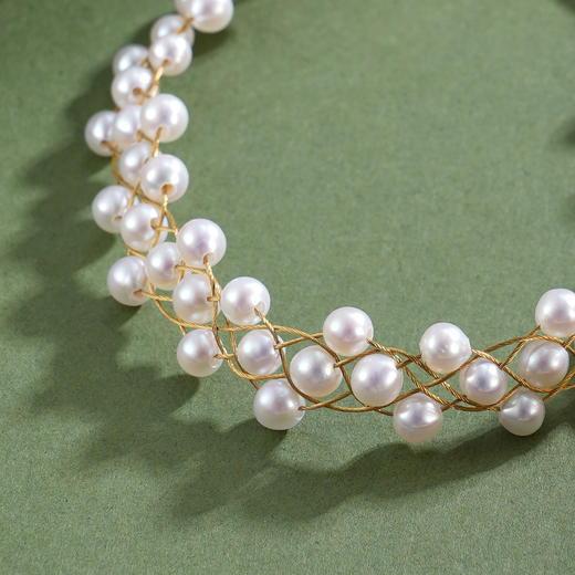 子佩集【流金纪年】珍珠惜王妃手链【XXSL021】法式编织镀金2602 商品图1
