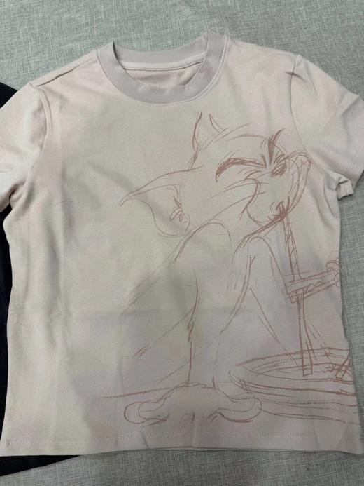 F033171春夏季新款时尚百搭印花圆领水溶汤钻工艺短袖T恤 商品图12