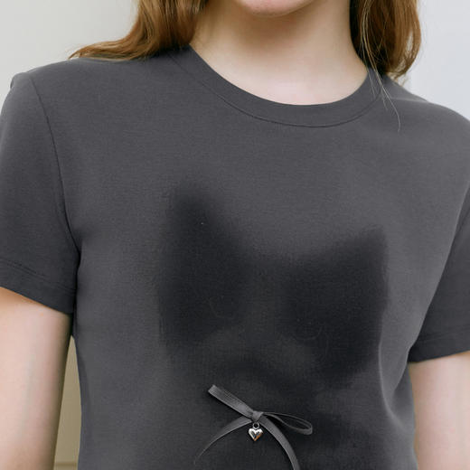 【商场同款】诗凡黎猫咪印花T恤2025夏新款百搭短袖上衣3G4200751 商品图3